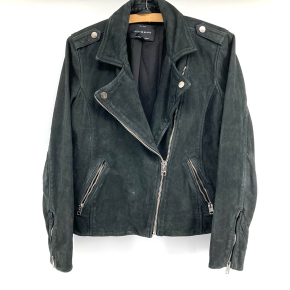 Lucky Brand Black Nubuck Leather Moto Jacket - Picture 8 of 15